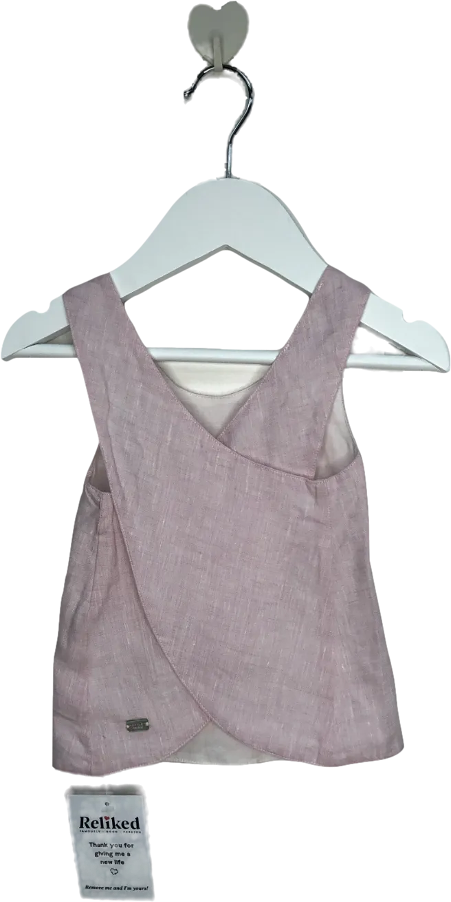 Little Crusoe Pink Aerin Linen Cross Over Top 1 Year