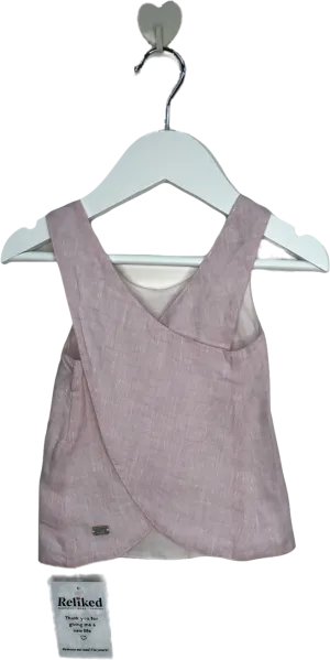 Little Crusoe Pink Aerin Linen Cross Over Top 1 Year