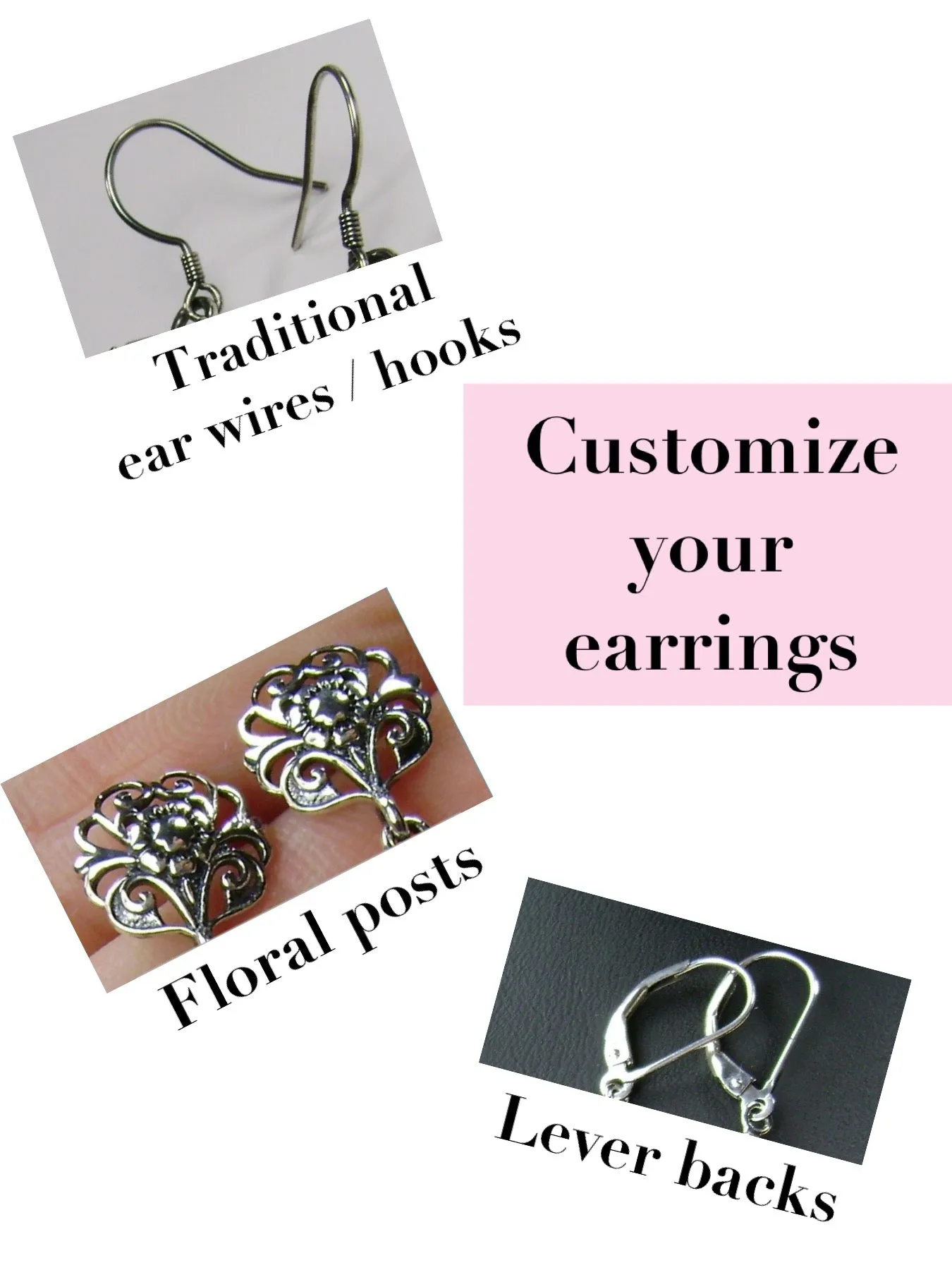 London Blue Earrings, Natural or Simulated Edwardian Jewelry #E70