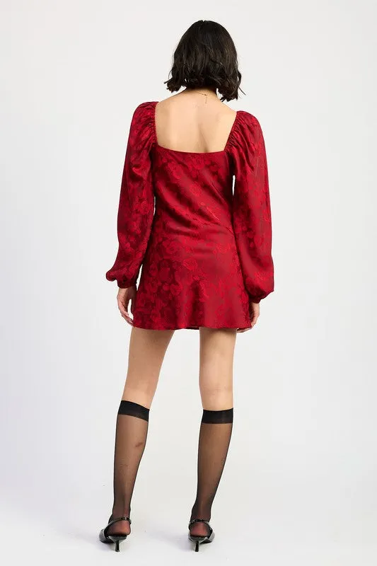 LONG SLEEVE LACE MINI DRESS