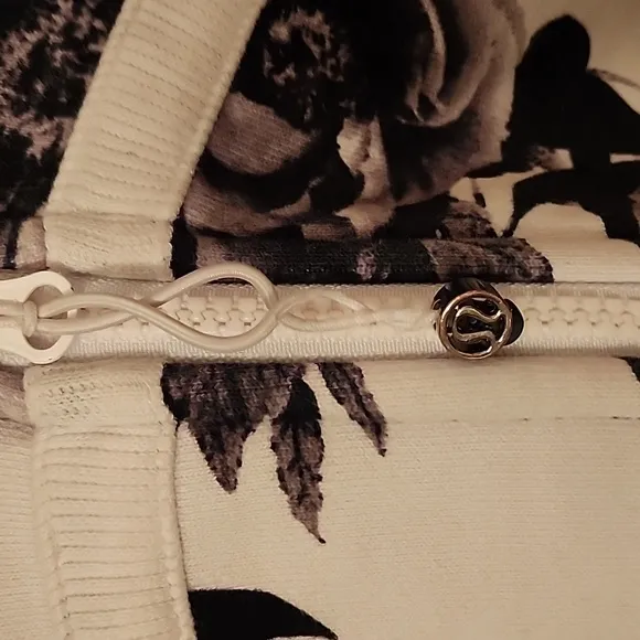 Lululemon Floral Black and White Scuba Hoodie