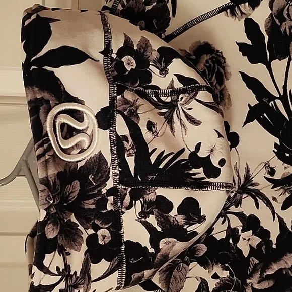 Lululemon Floral Black and White Scuba Hoodie