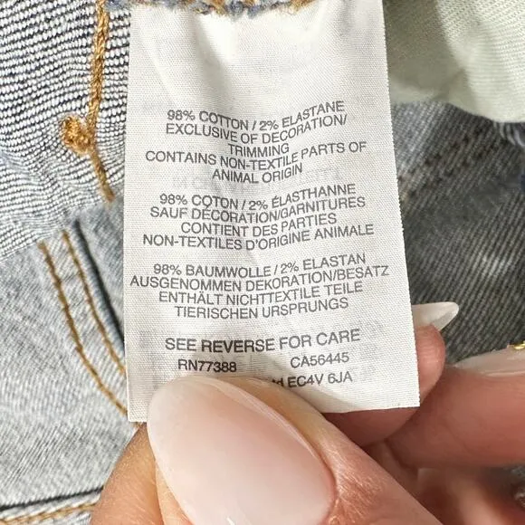 Madewell The Slim Boyjean Jeans Raw Hem Creston Wash Women 30