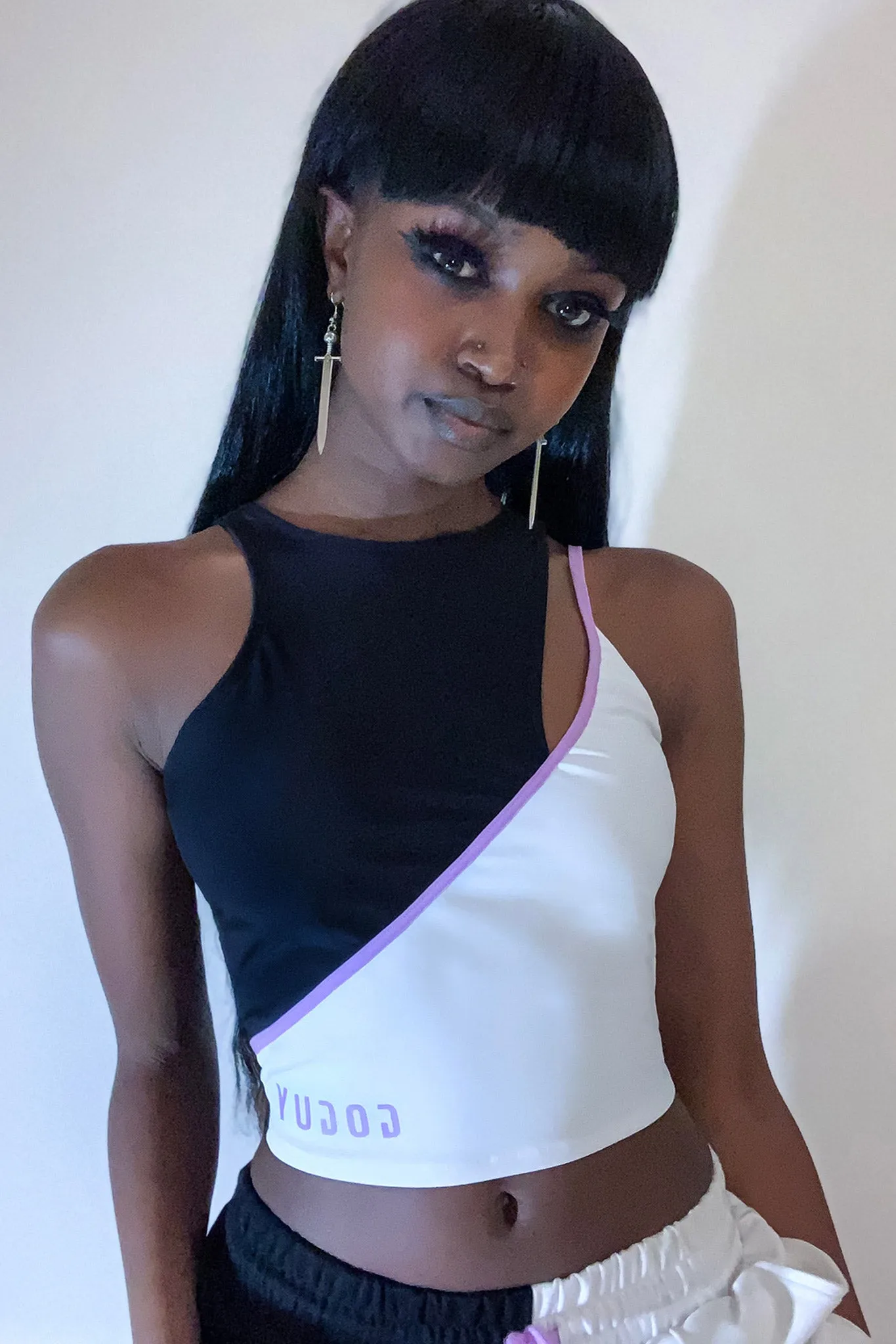 Moo-nochrome Crop Tank Top