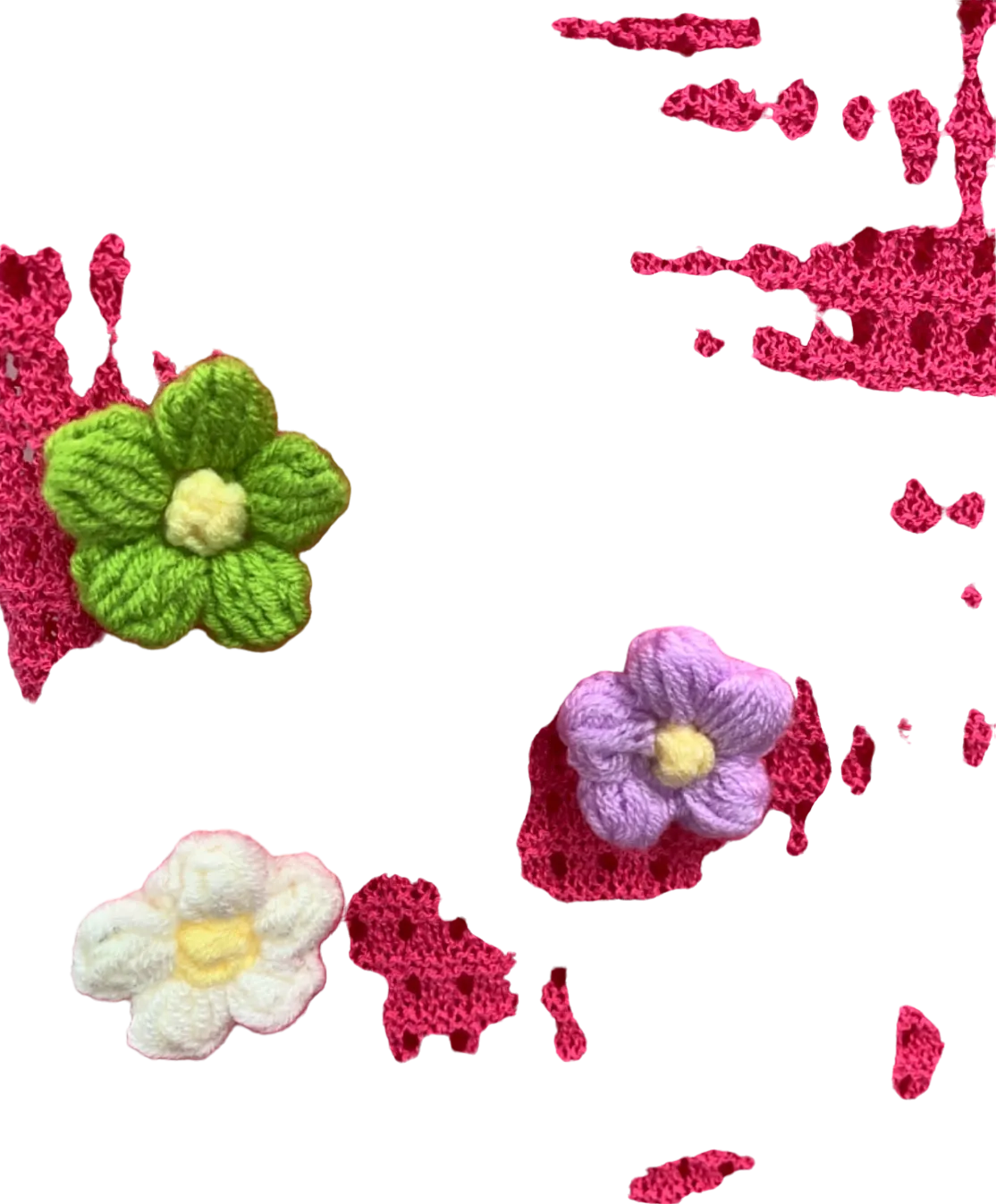 More To Come Pink Crocheted Floral Dress UK XS
