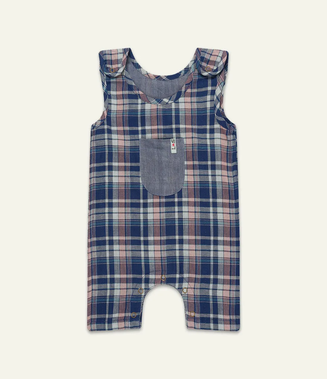 Multicoloured Check Print Romper
