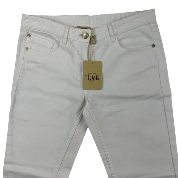 New Alviero Martini D. Women White Cotton Skinny Jeans US 28