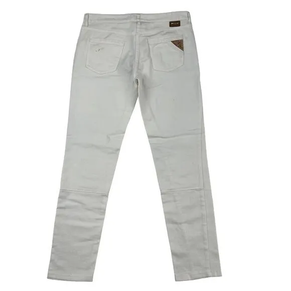 New Alviero Martini D. Women White Cotton Skinny Jeans US 28