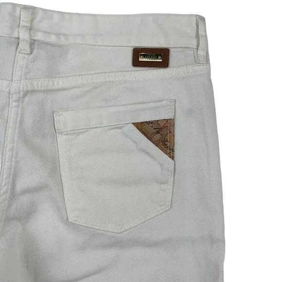 New Alviero Martini D. Women White Cotton Skinny Jeans US 28