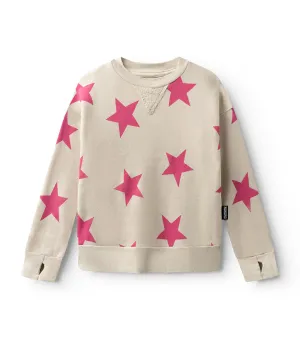 nununu- Star Sweater (smokey natural/hot pink)