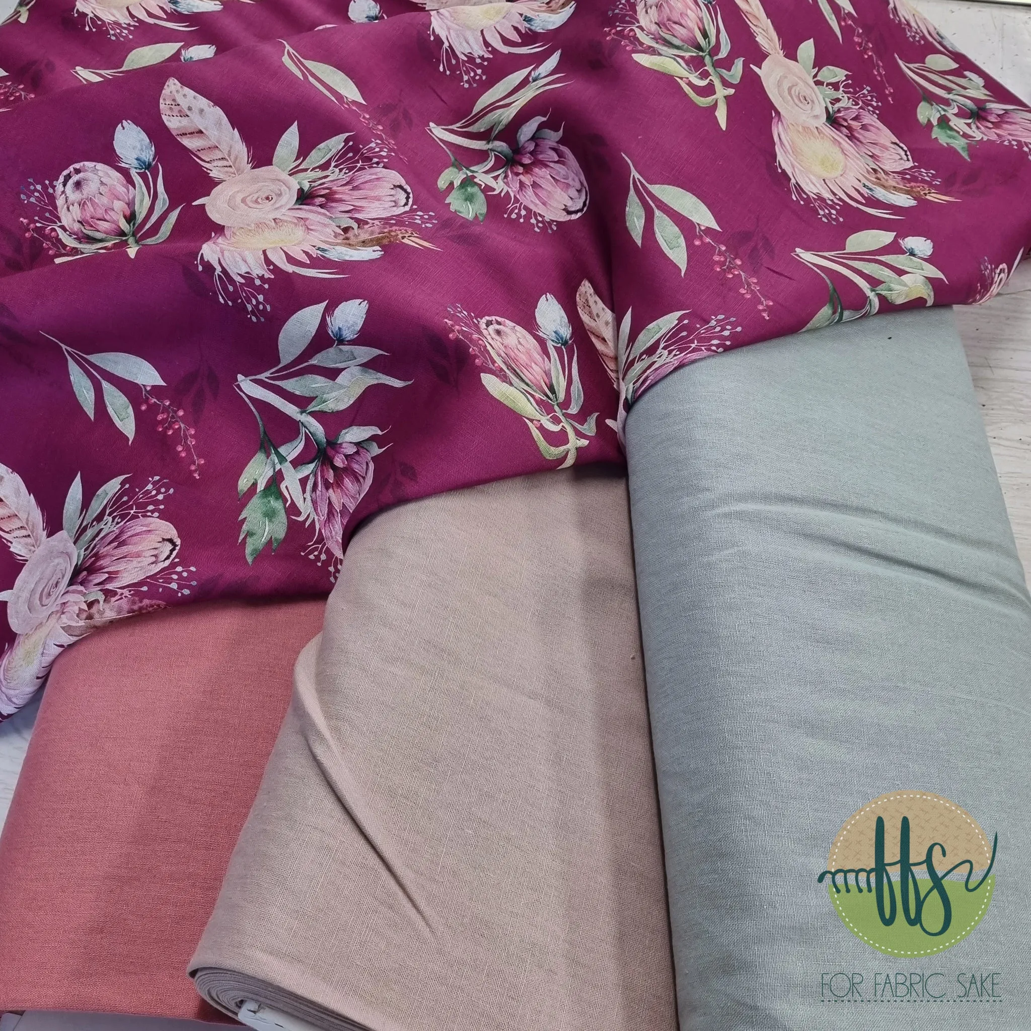 Old Rose- Cotton/Linen Mix