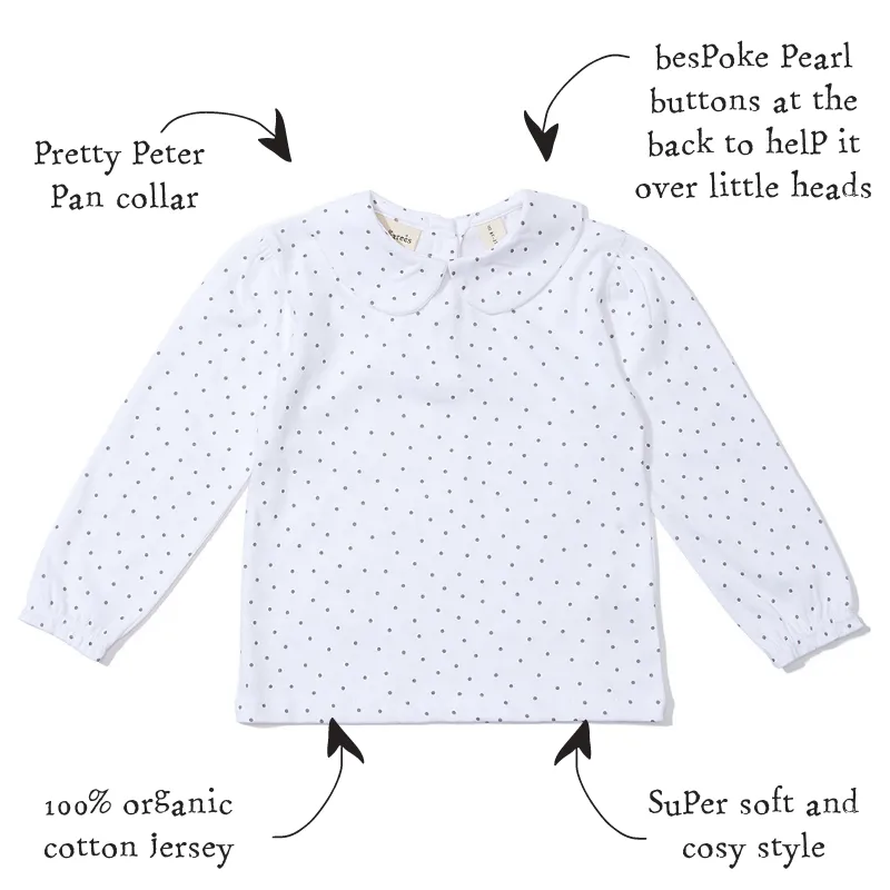 Peter Pan Collar - Grey Dot