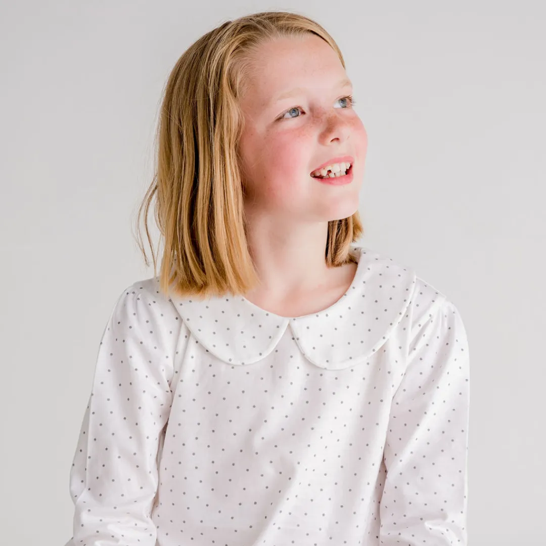 Peter Pan Collar - Grey Dot