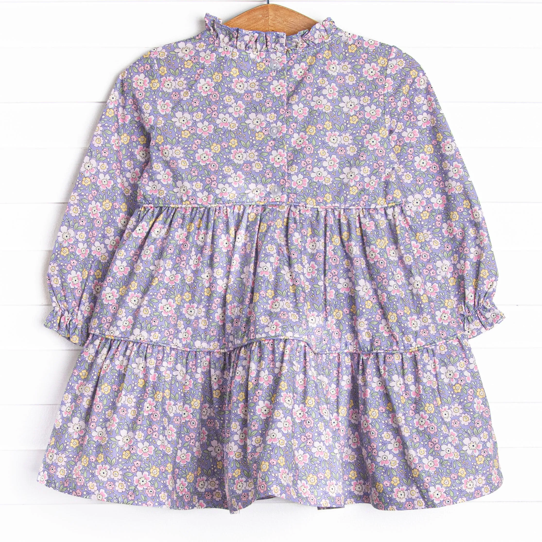 Purple Petals Tiered Dress, Purple