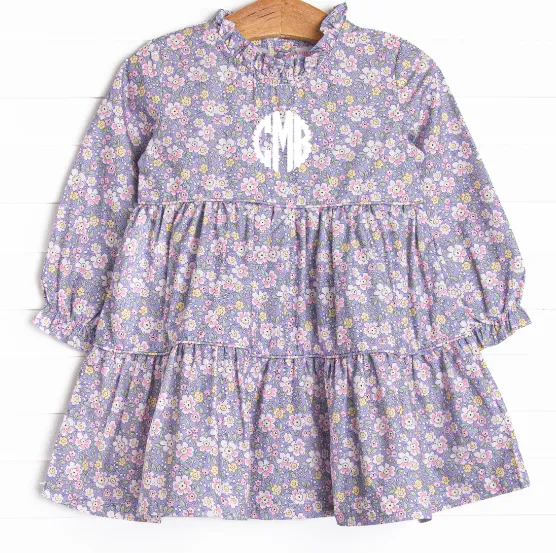 Purple Petals Tiered Dress, Purple