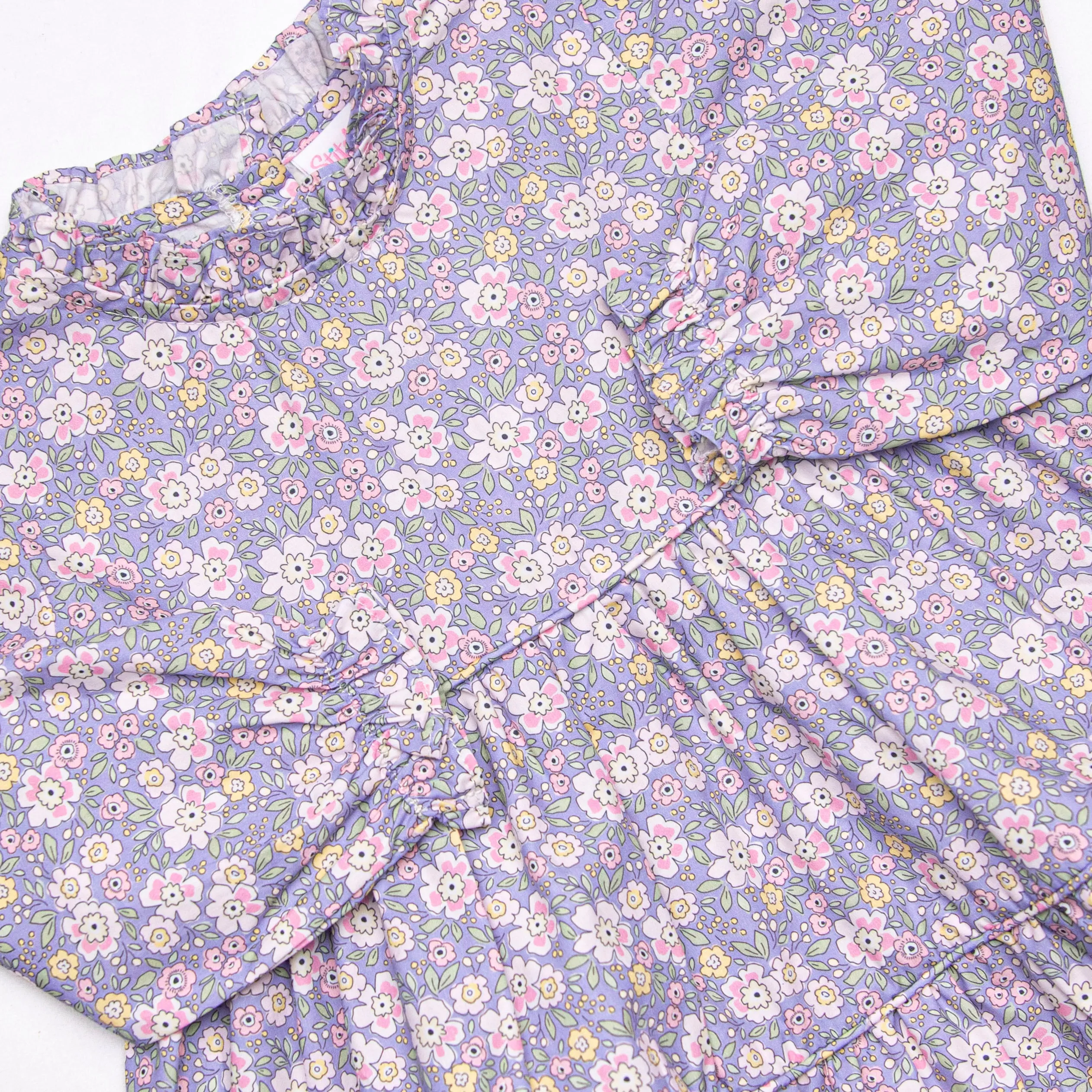 Purple Petals Tiered Dress, Purple