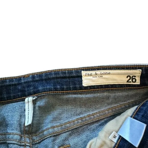 Rag &amp; Bone Dre Low-Rise Slim Boyfriend Jeans Pants Mariposa Size 26 Women's NWOT