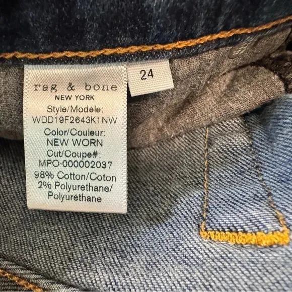rag &amp; bone | Dre Low-Rise Slim Boyfriend Jeans—New Worn Wash (24)