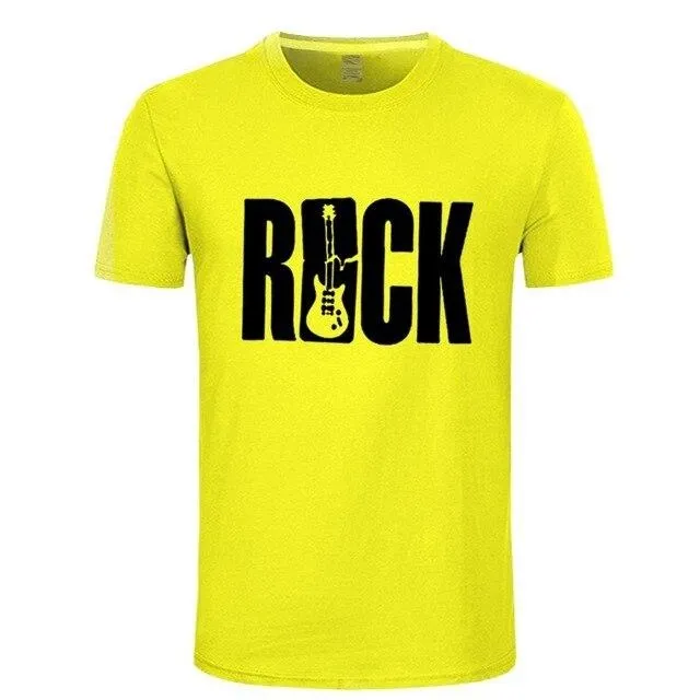ROCK Music T Shirt Guitar Cotton Tops