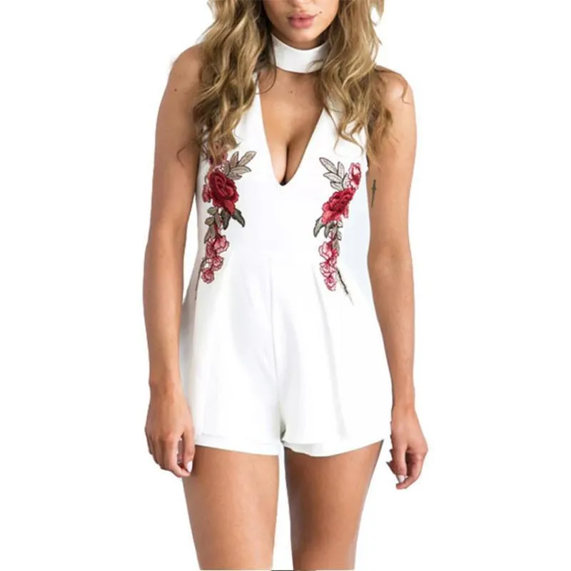 Rose V-Neck Romper