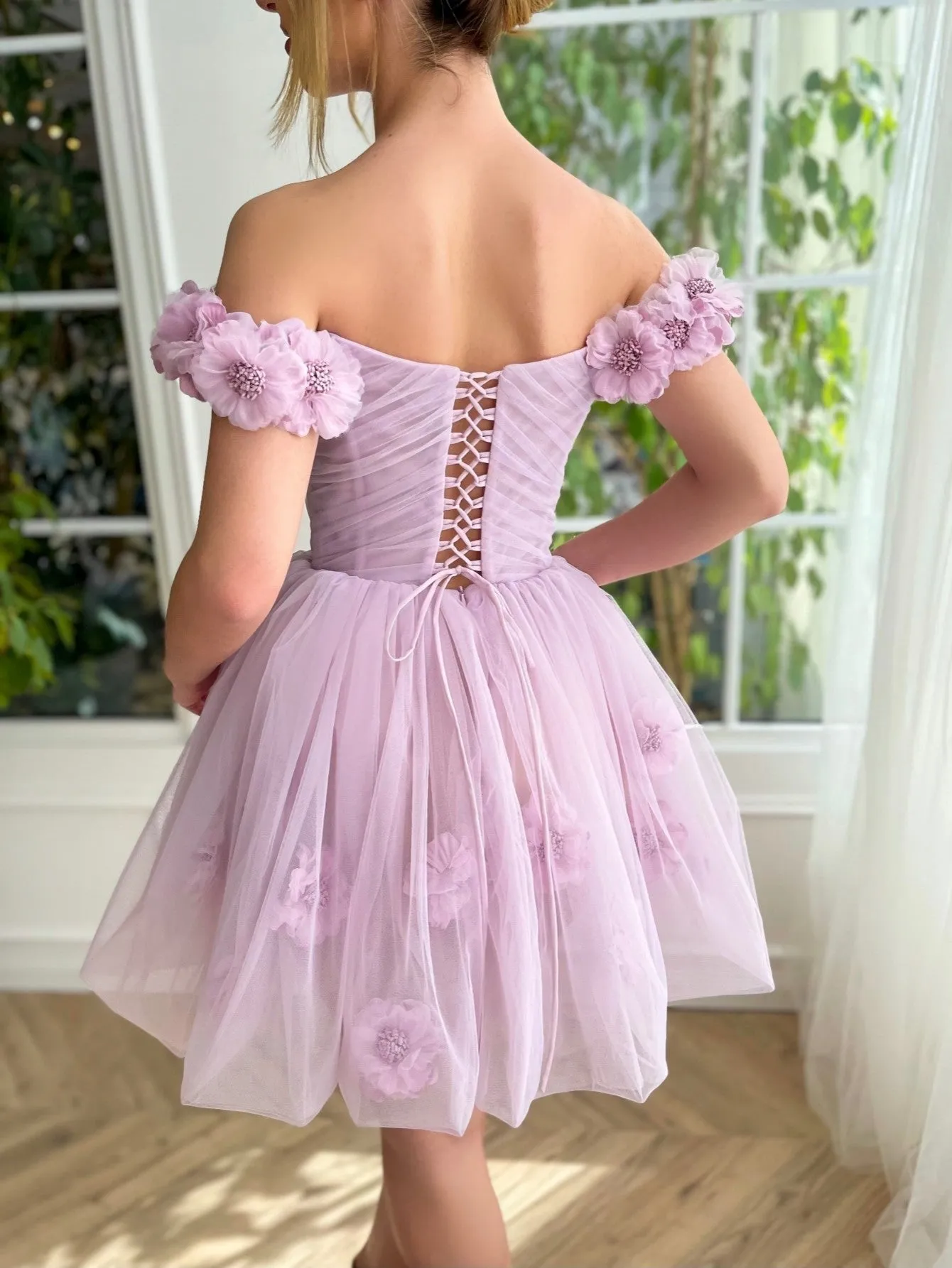 Ruby | Lilac Corset Strapless Short Tulle Homecoming Dress