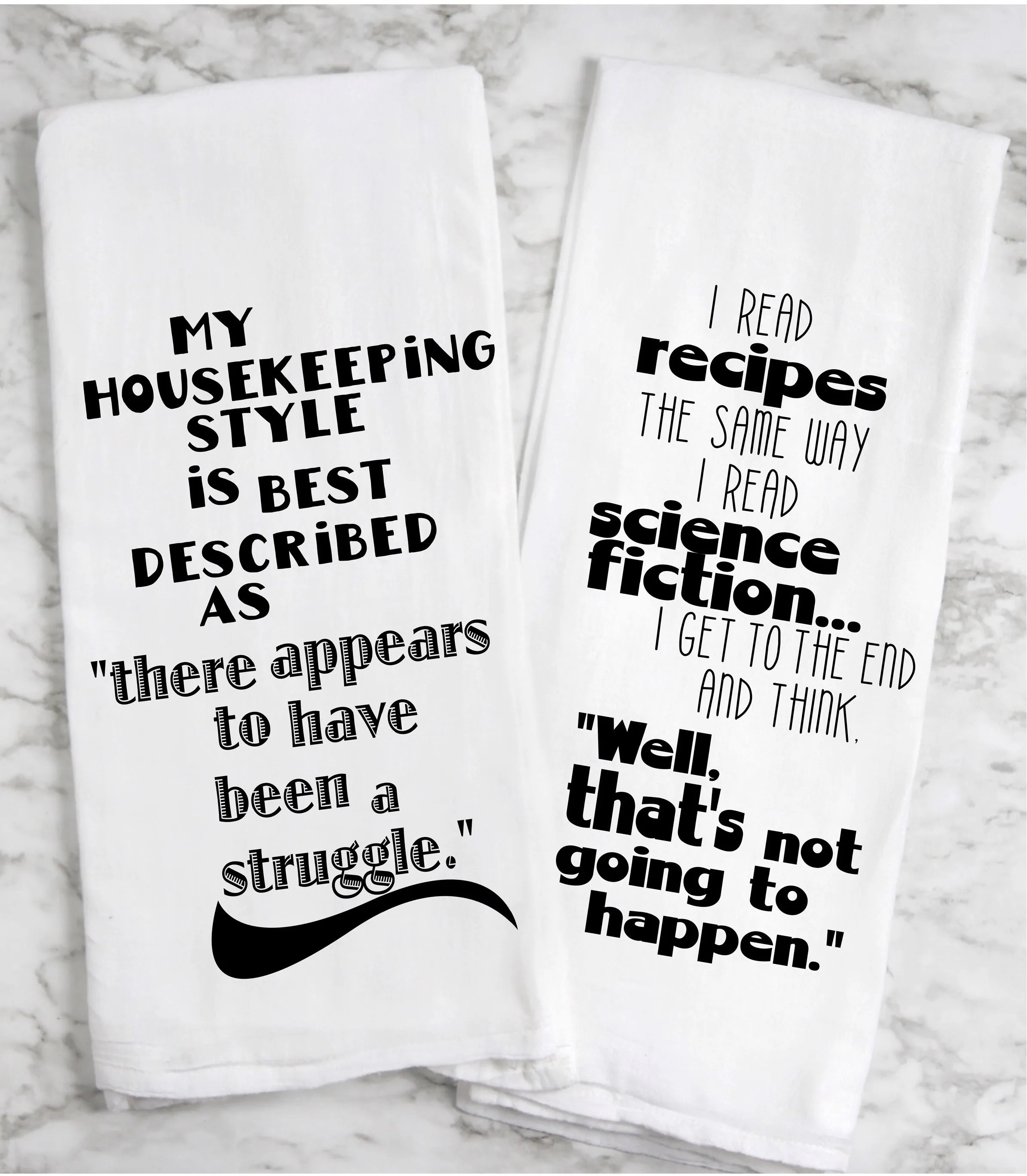 science fiction recipes - humorous tea kitchen towel LG