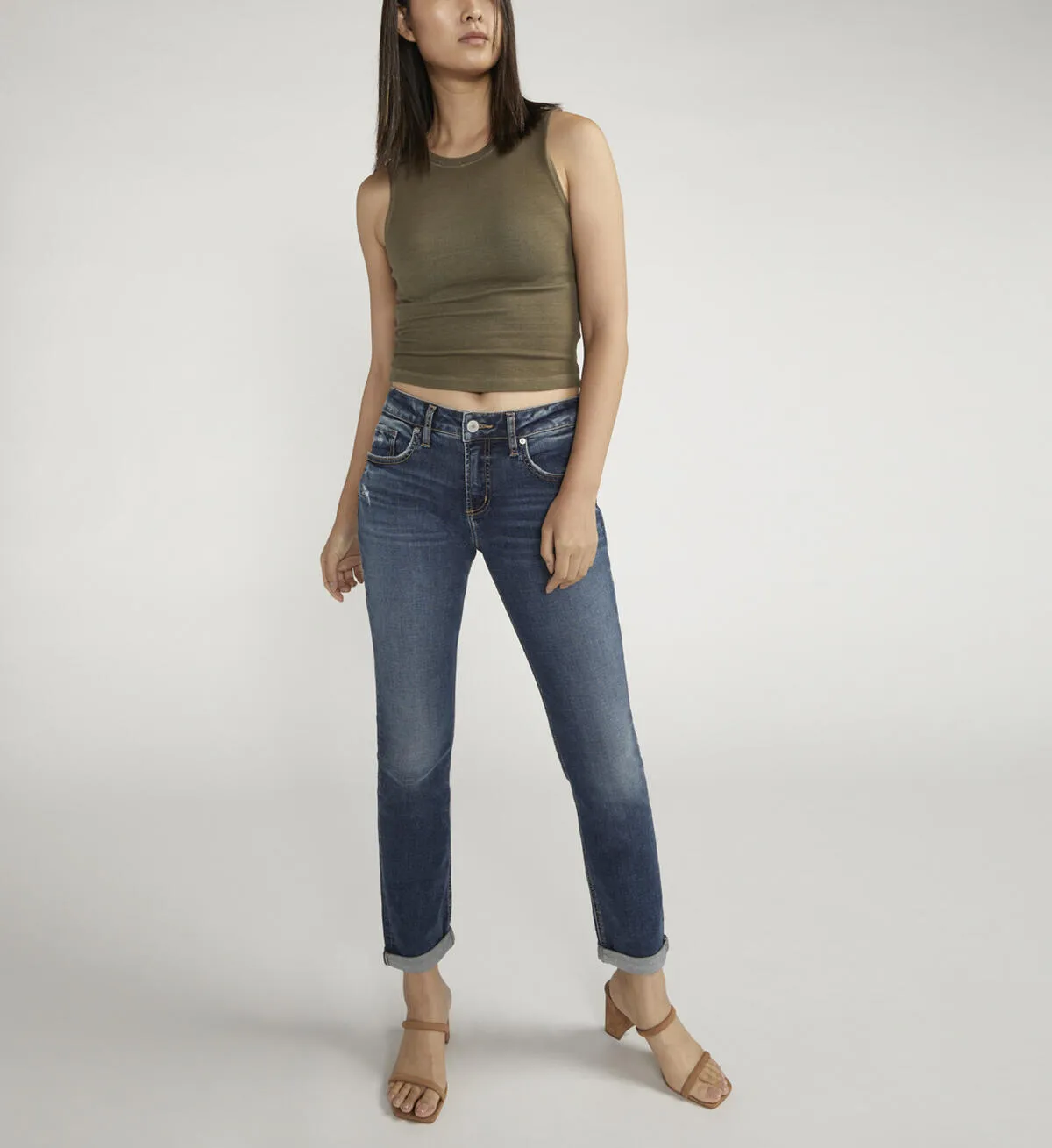 Silver Jeans Boyfriend Mid Rise Slim Leg Jeans