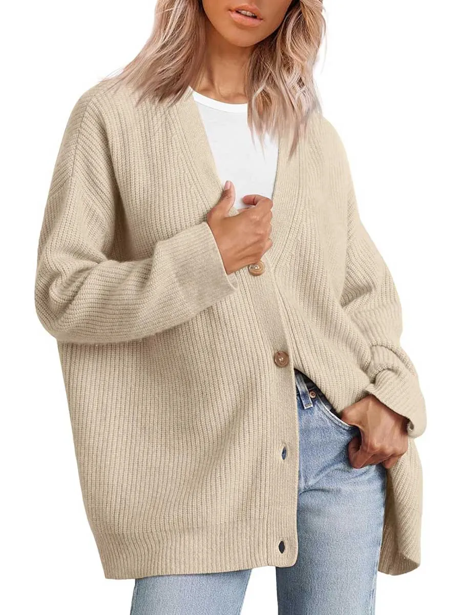 Stunncal Cardigan V-neck Loose Knit Jacket