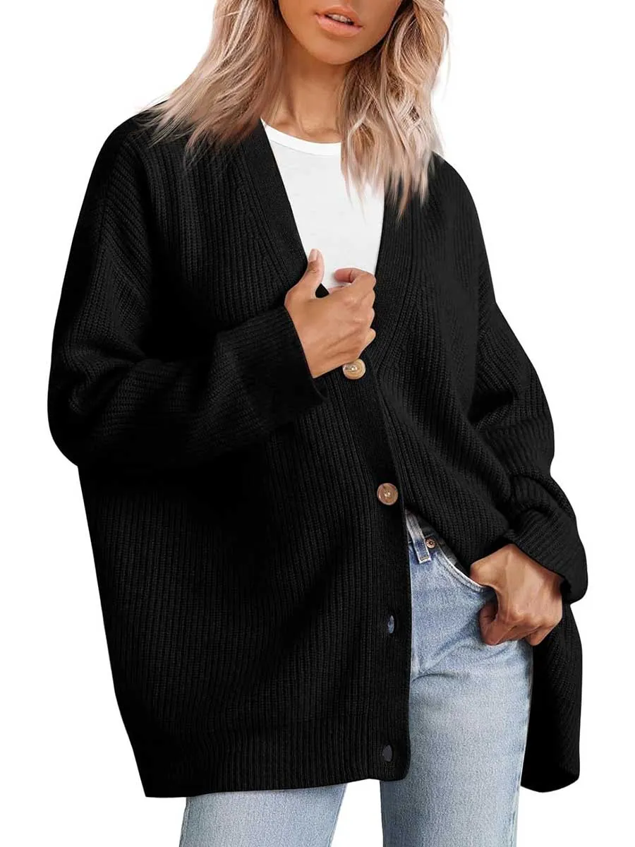 Stunncal Cardigan V-neck Loose Knit Jacket