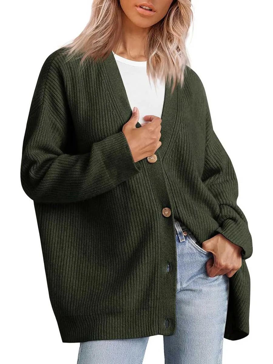 Stunncal Cardigan V-neck Loose Knit Jacket