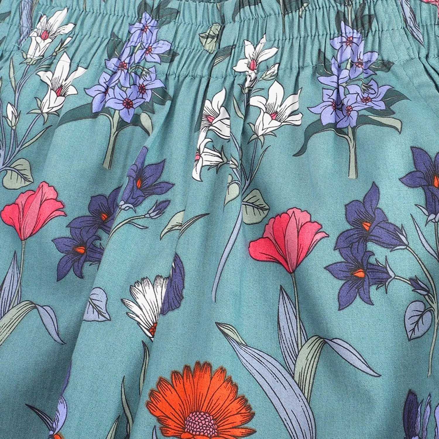 Teal Flowery PJ Set