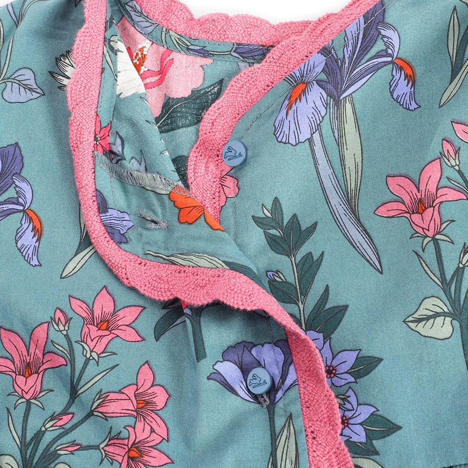 Teal Flowery PJ Set