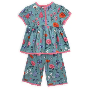 Teal Flowery PJ Set