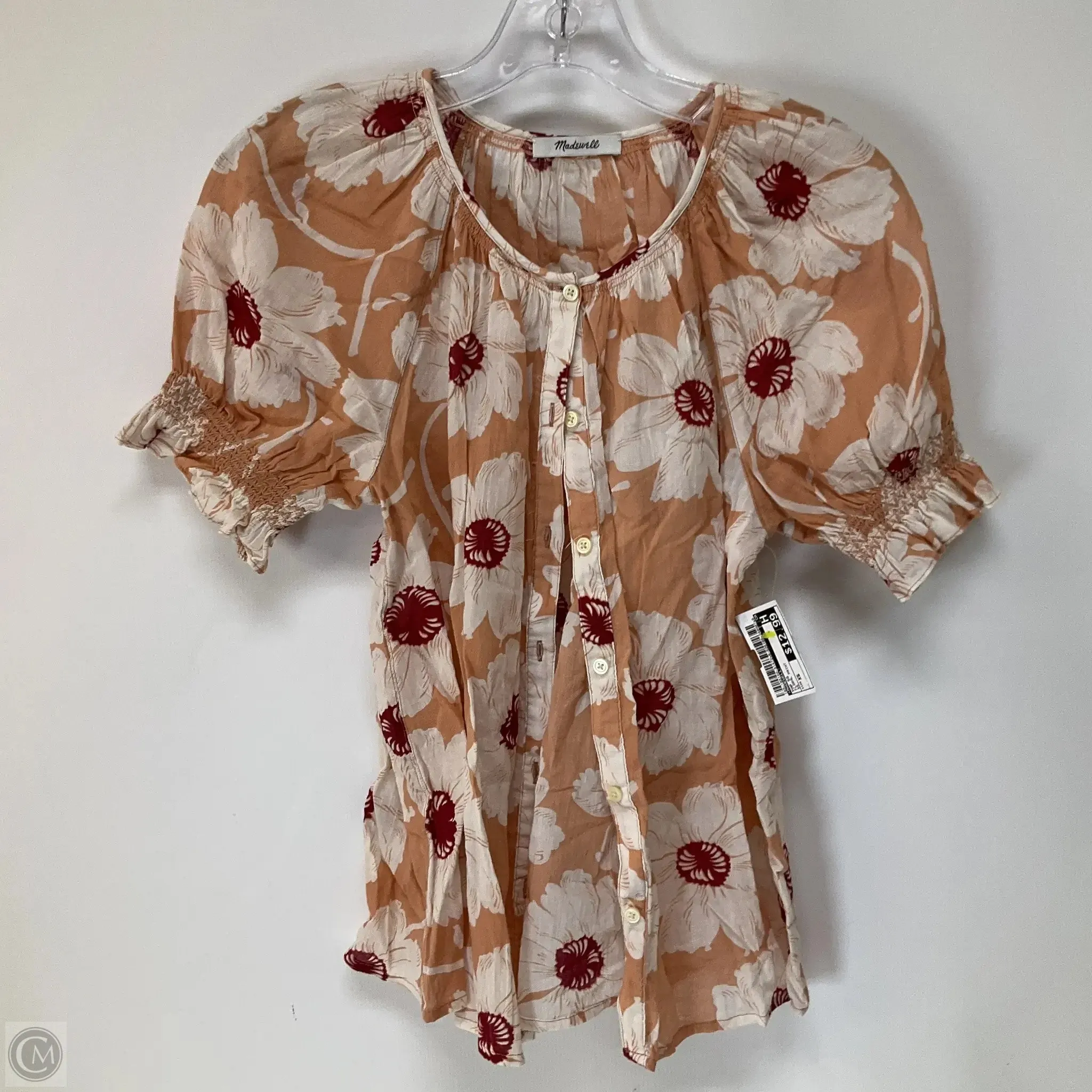 Top Short Sleeve By Madewell In Floral Print, Size: Xs