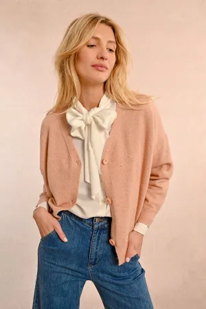 V-NECK CARDIGAN WITH WOOL