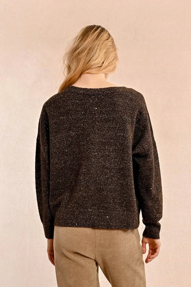 V-NECK CARDIGAN WITH WOOL