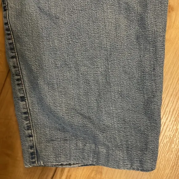 Vintage AT denim jeans high waisted flare bell bottoms sz 6 hemmed petite women