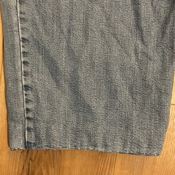 Vintage AT denim jeans high waisted flare bell bottoms sz 6 hemmed petite women
