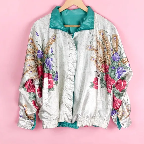 Vintage La Phia Reversible Bomber Jacket Size Large