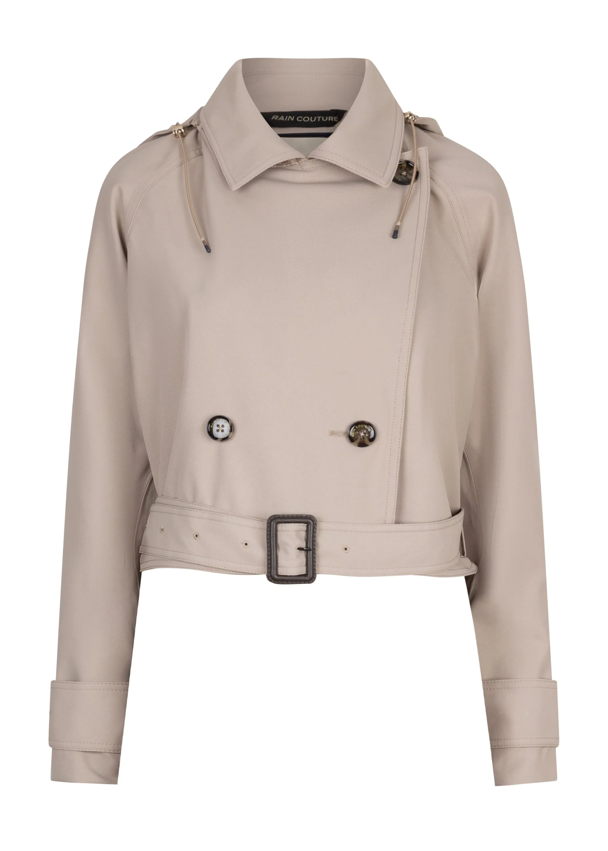 Waterproof Zip-Off Straight-Fit Trenchcoat  | Greige