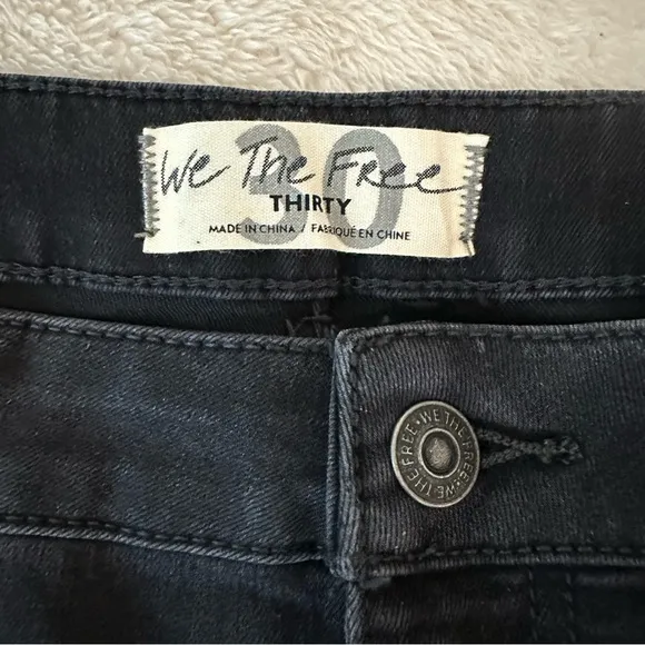 We The Free by Free People Wide Leg High Rise Jeans sz 30 Tall