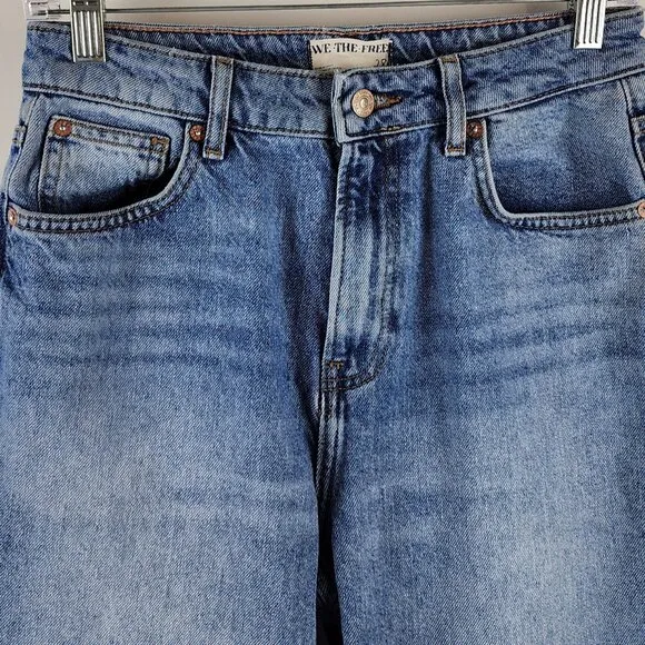 We The Free Jeans Womens 28 Blue The Pacifica Straight Leg Slim Denim (28x27)