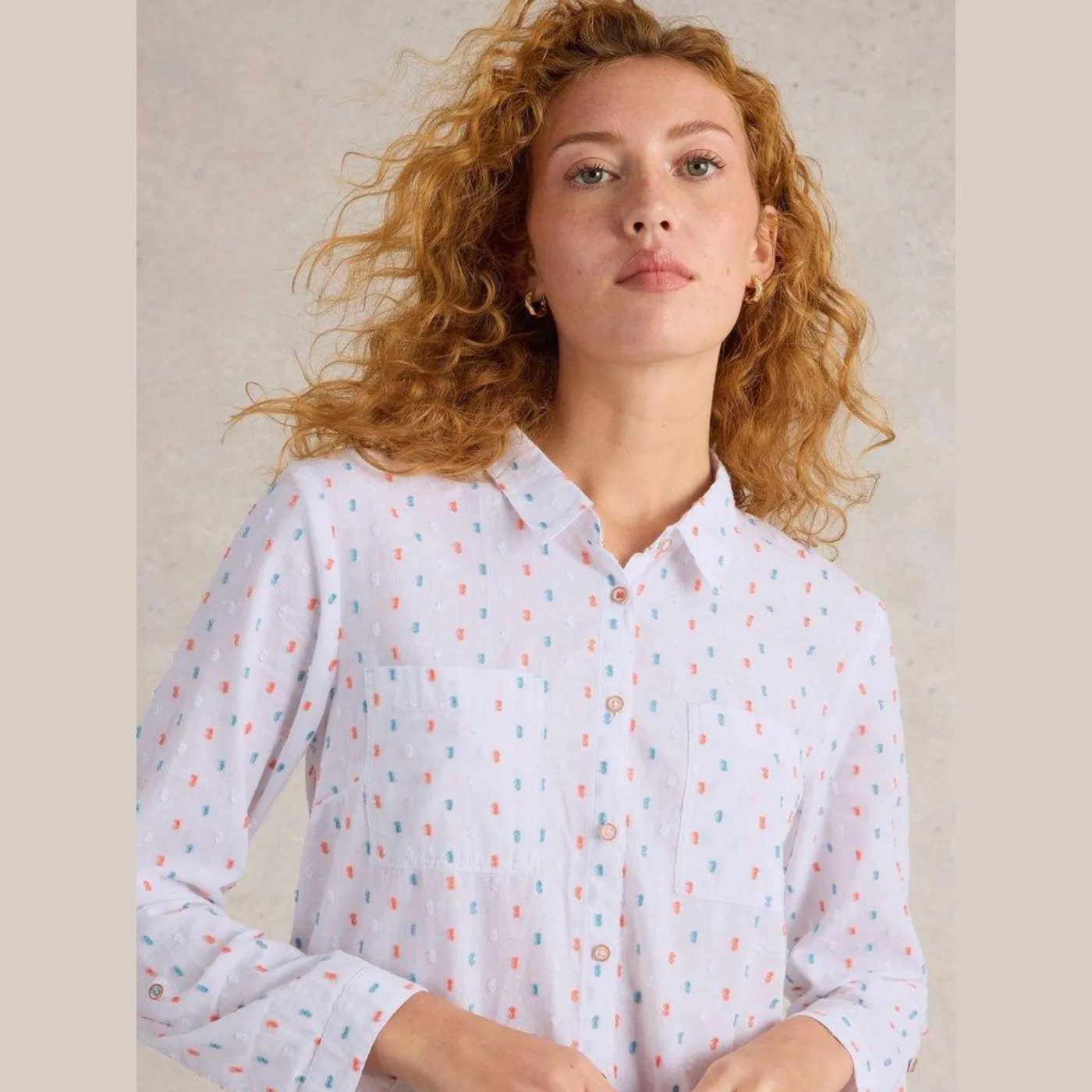 White Stuff Sophie  Ivory Cotton Shirt