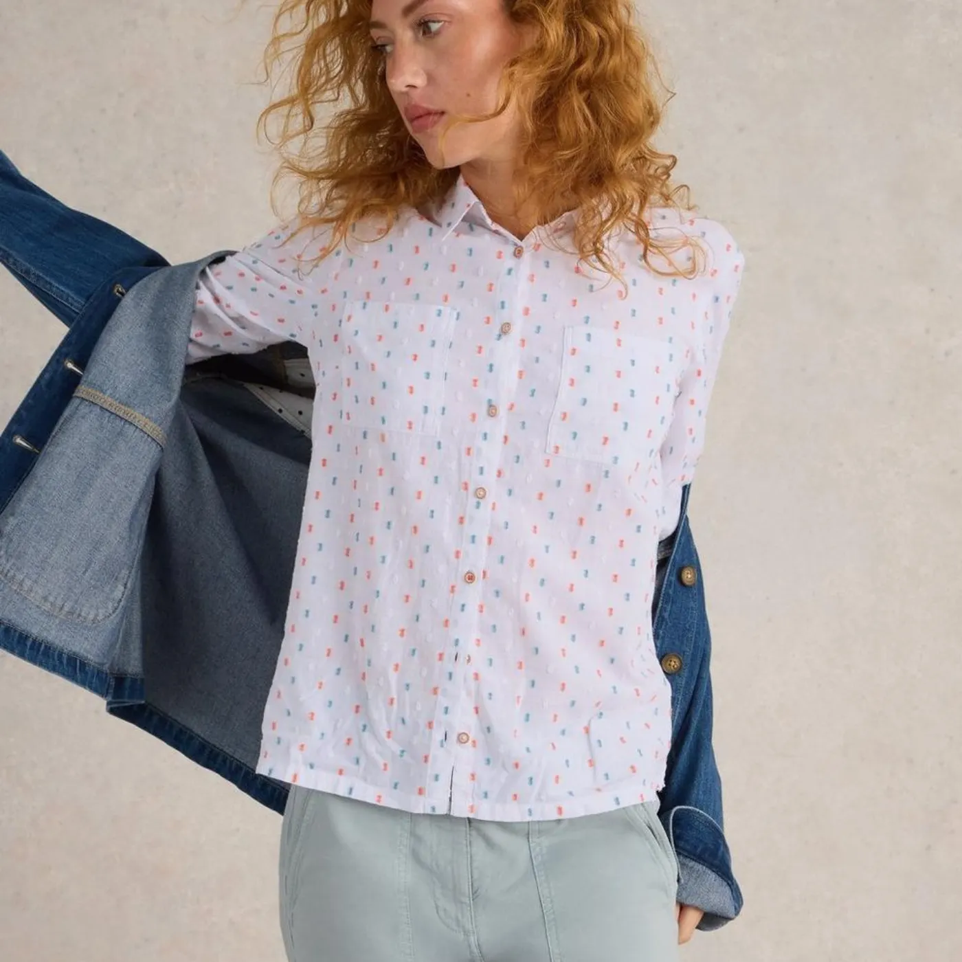 White Stuff Sophie  Ivory Cotton Shirt