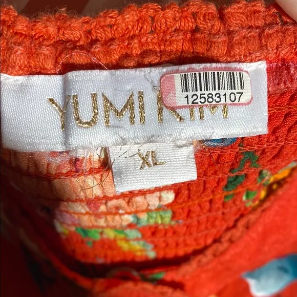 Yumi Kim Mercer Street Floral Red Midi Dress Medium Pockets Button Down